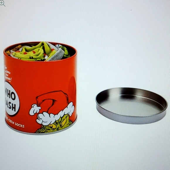 ๐๏ธ: THE GRINCH 3-PAIR CREW SOCKS IN A CAN of WHO HASH GIFT TIN - Picture 7 of 7
